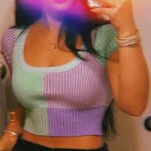 PacSun L.A Hearts Colorblock Ribbed Crop Top